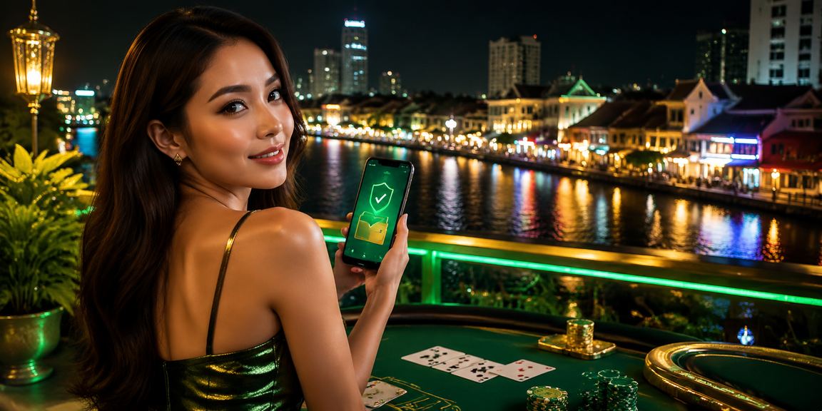 Suasana permainan baccarat bergaya Melayu di Melaka dengan meja kasino langsung